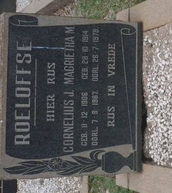 ROELOFFSE Cornelius J. 1906-1967 &amp; Magrietha M. 1914-1978