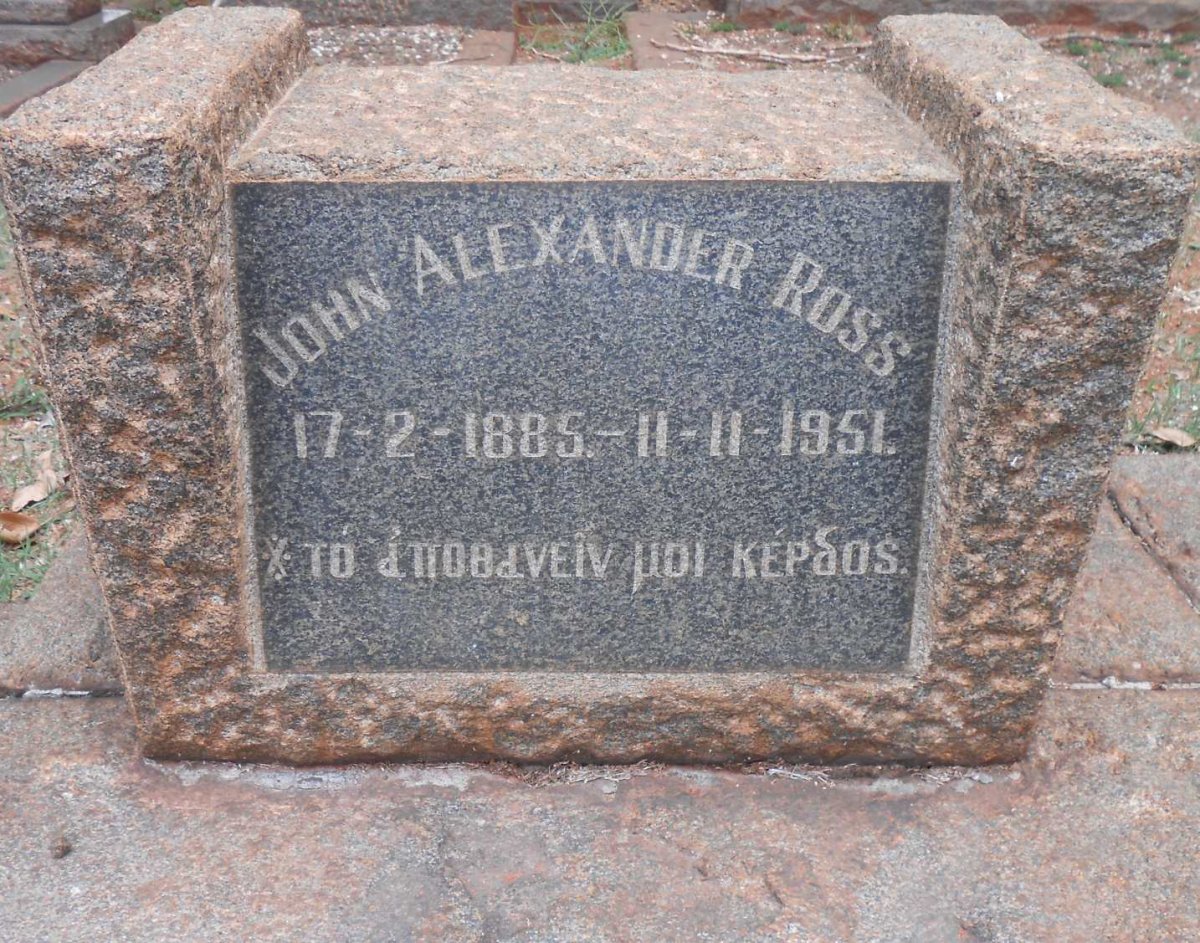 ROSS John Alexander 1885-1951
