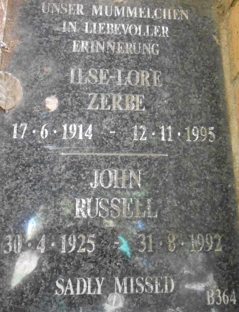 RUSSELL John 1925-1992 :: ZERBE Ilse-Lore 1914-1995