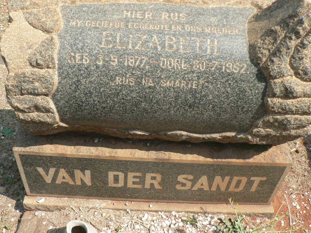 SANDT Elizabeth, van der 1877-1952