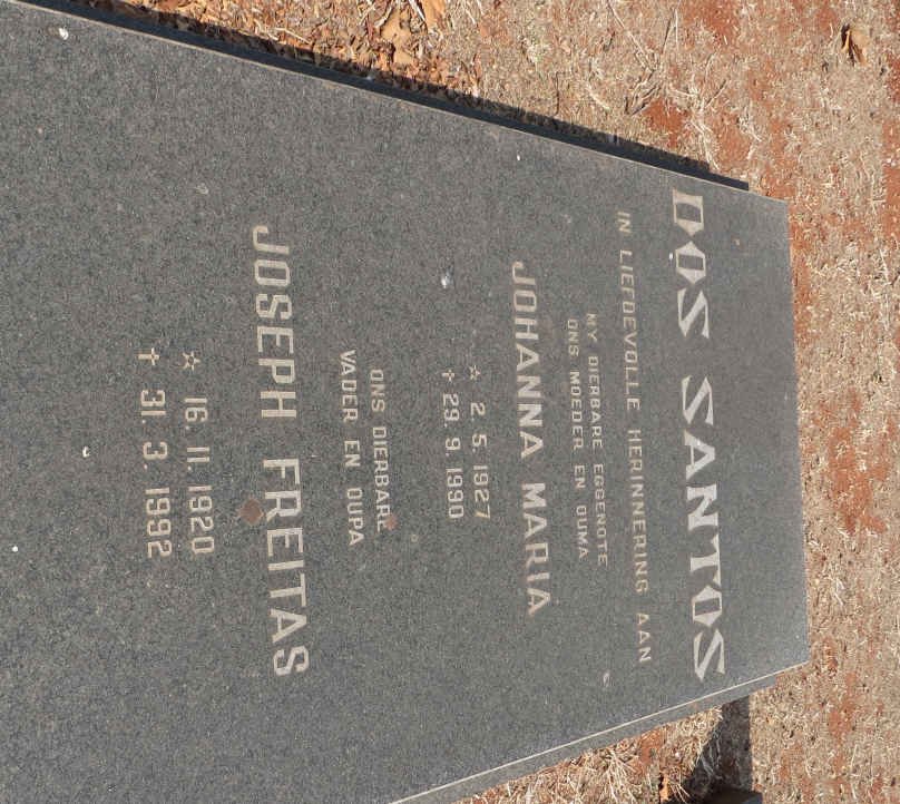 SANTOS Joseph Freitas, Dos 1920-1992 &amp; Johanna Maria 1927-1990