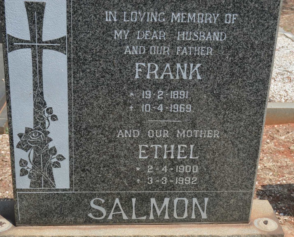 SALMON Frank 1891-1969 &amp; Ethel 1900-1992