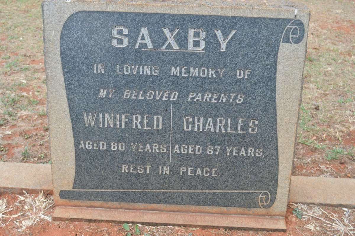 SAXBY Charles &amp; Winifred