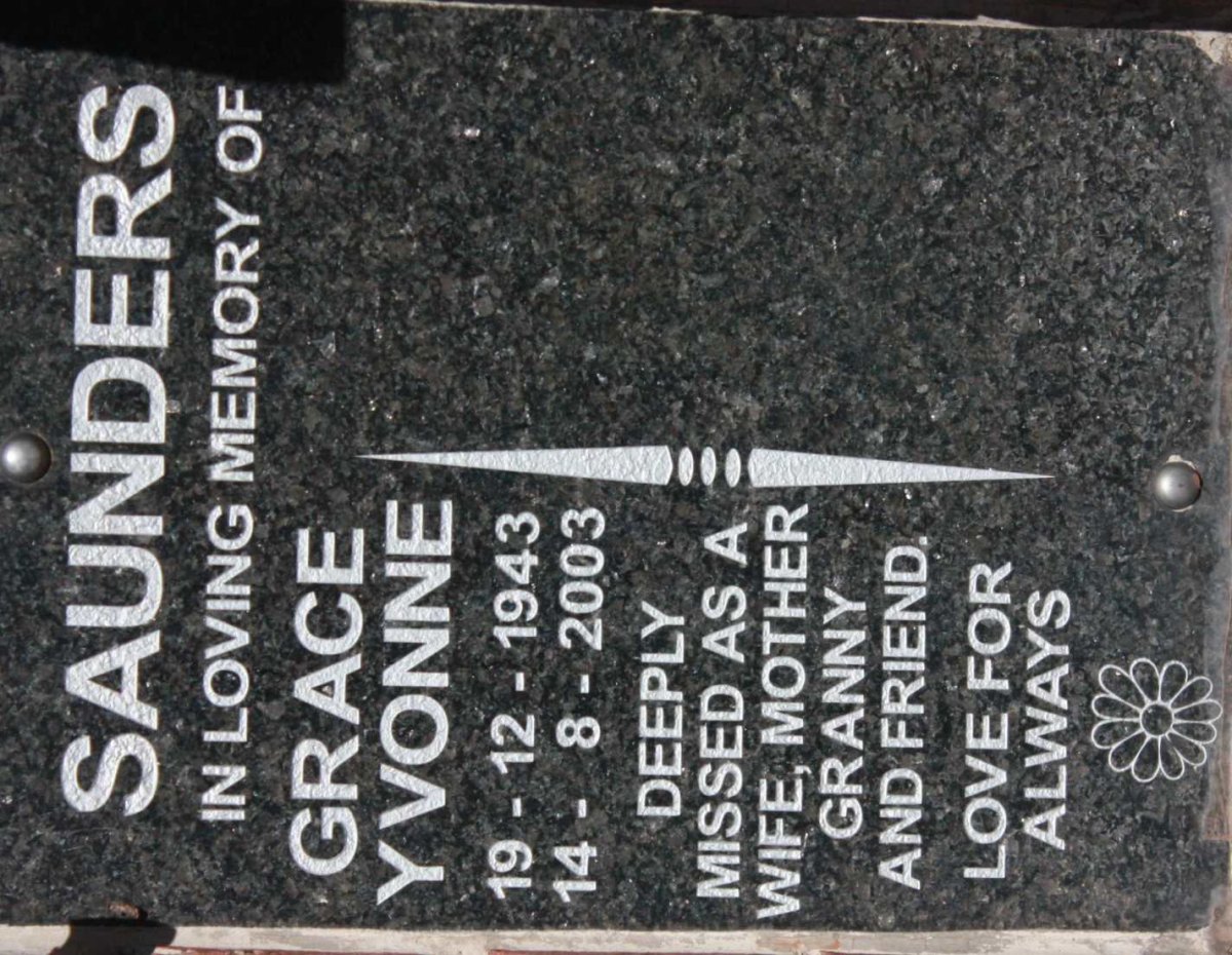 SAUNDERS Grace Yvonne 1943-2003