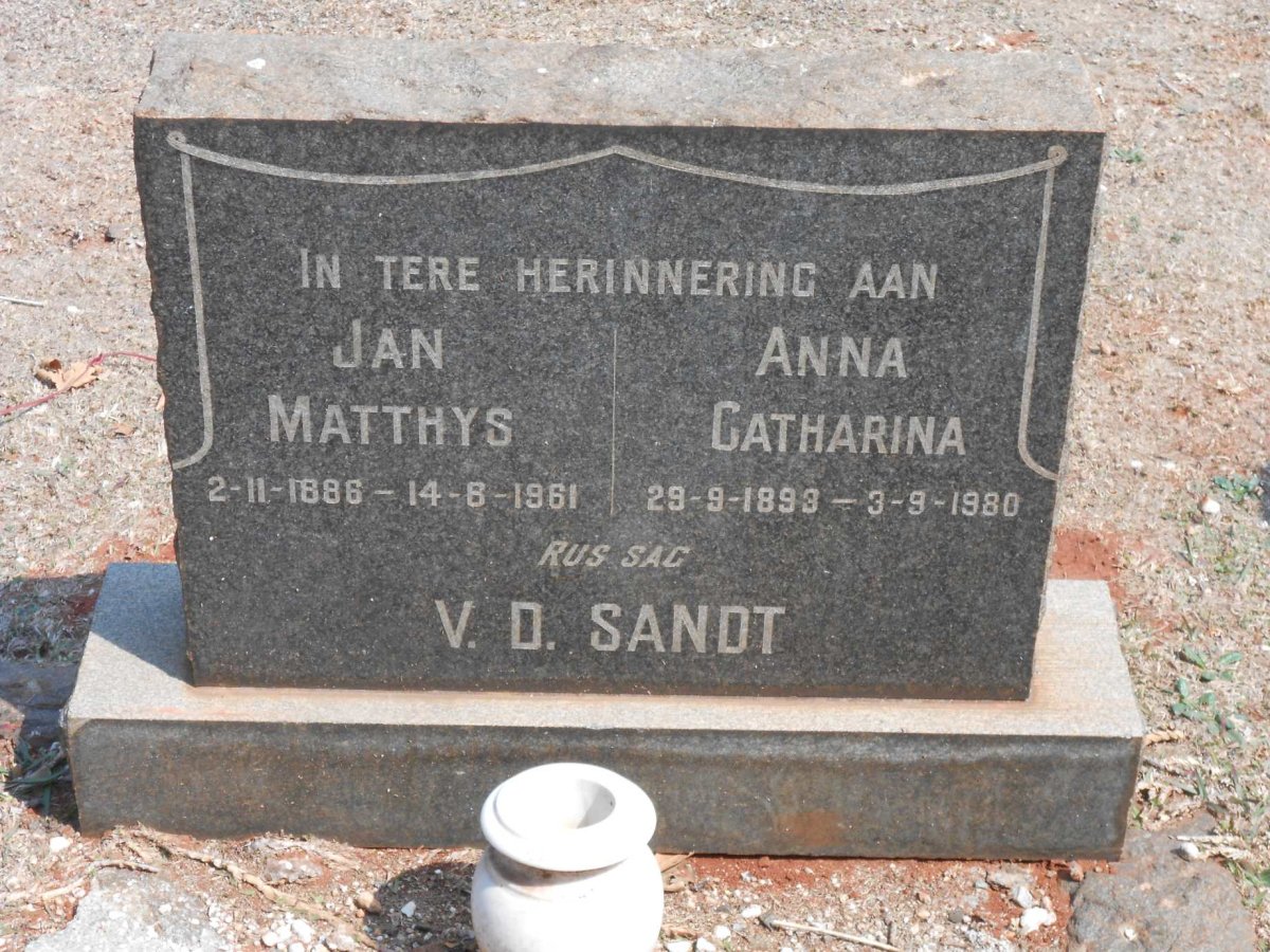 SANDT Jan Matthys, v.d. 1886-1961 &amp; Anna Catharina 1893-1980
