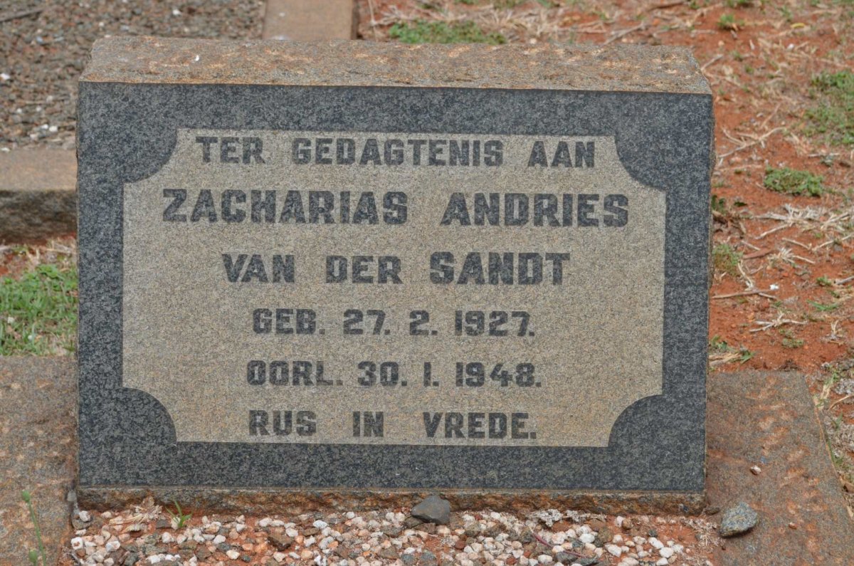 SANDT Zacharias Andries, van der 1927-1948