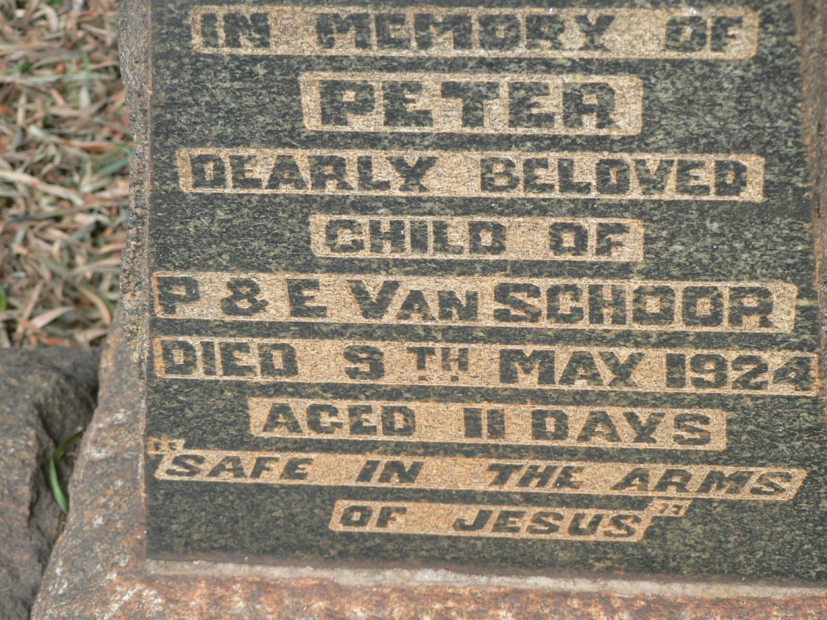 SCHOOR Peter, van -1924