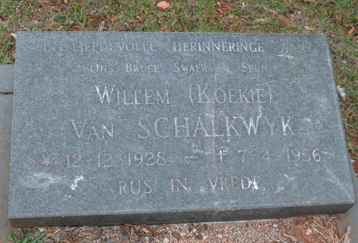 SCHALKWYK Willem, van 1928-1956