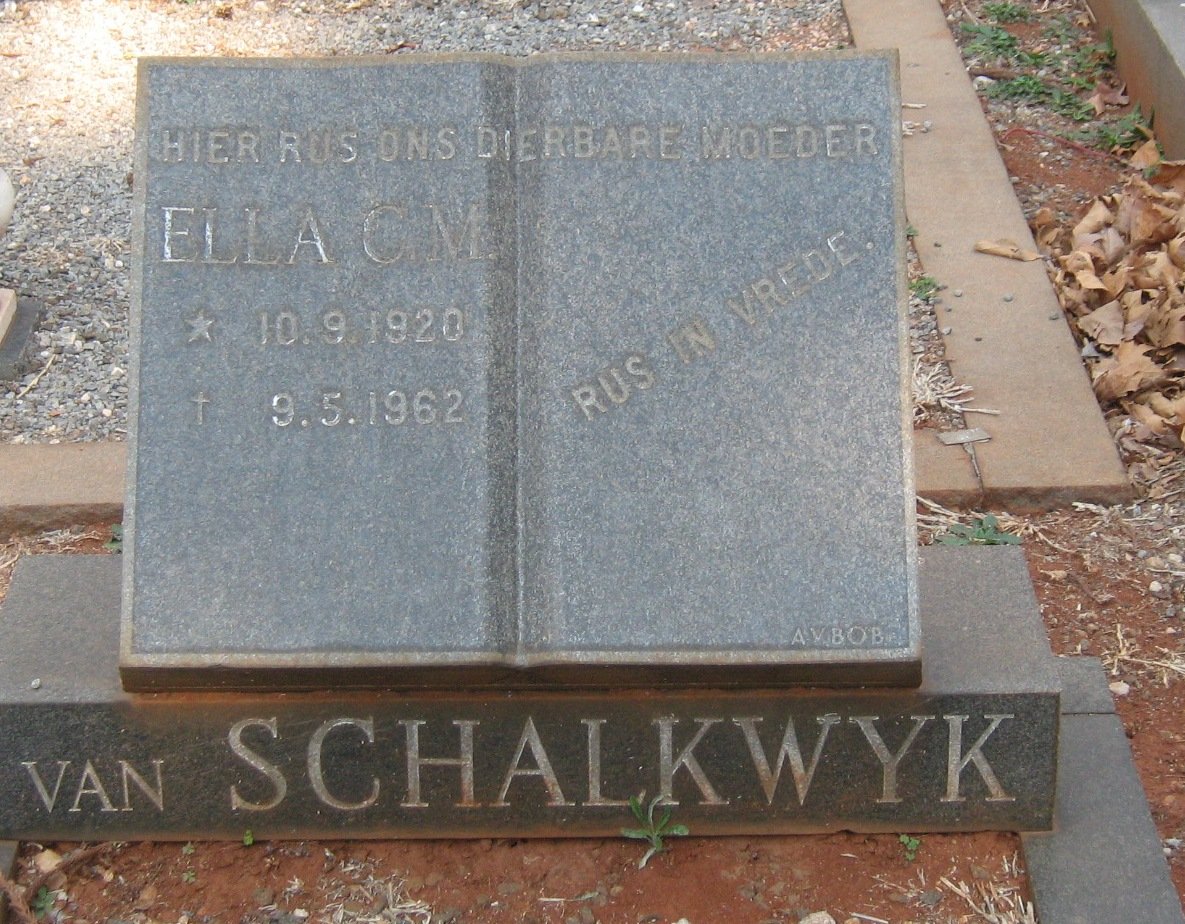 SCHALKWYK Ella C.M., van 1920-1962