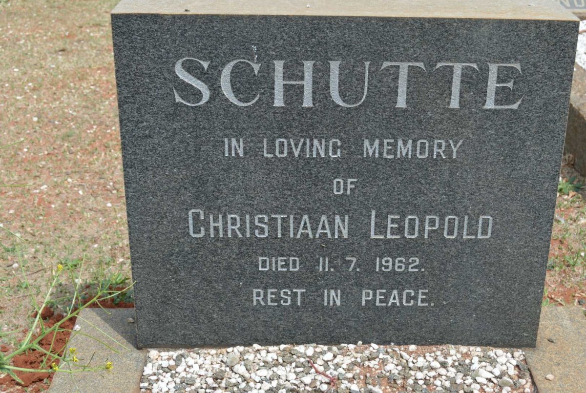 SCHUTTE Christiaan Leopold -1962