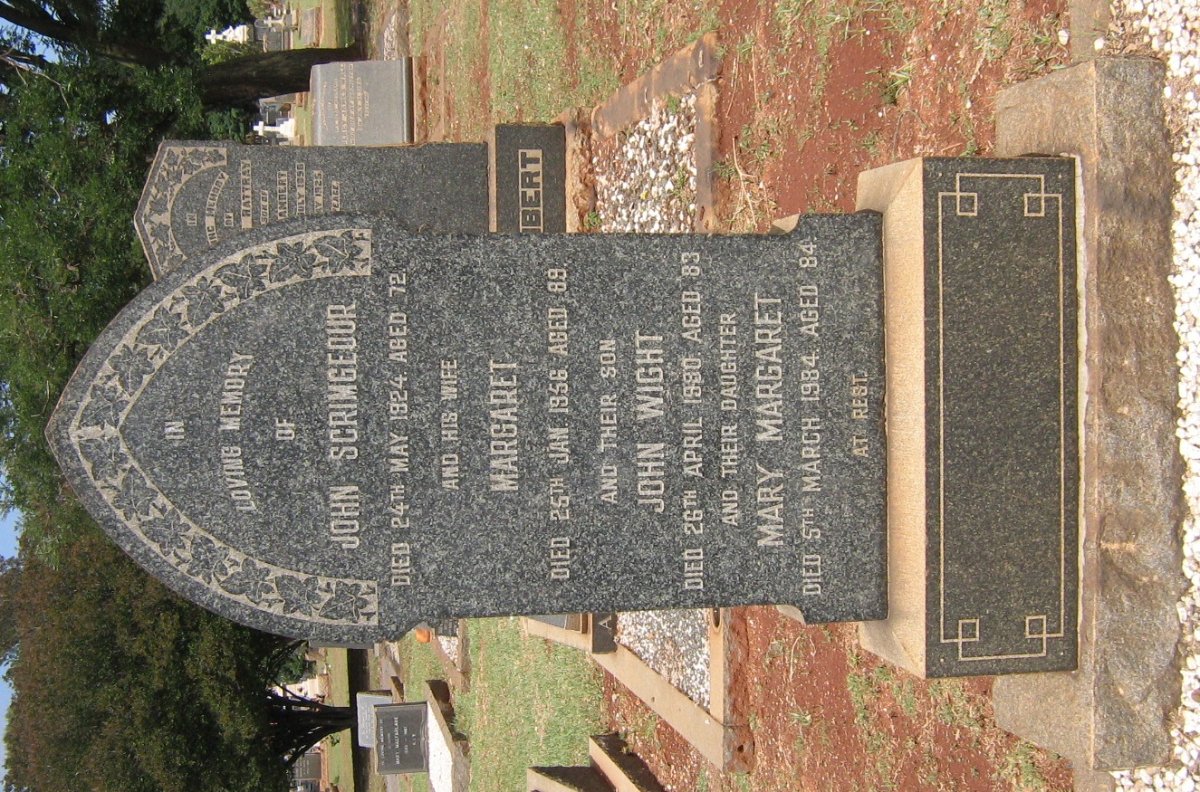 SCRIMGEOUR John -1924 &amp; Margaret -1956 :: SCRIMGEOUR John Wight -1980 :: SCRIMGEOUR Mary Margaret -1984