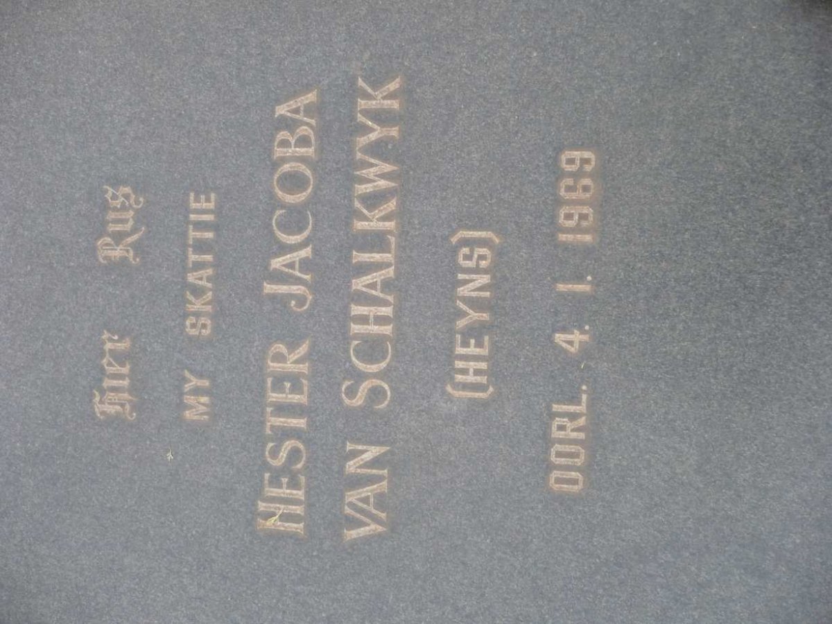 SCHALKWYK Hester Jacoba, van nee HEYNS -1969