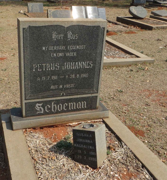 SCHOEMAN Petrus Johannes 1911-1960 &amp; Susara Johanna Magdalena 1915-1986