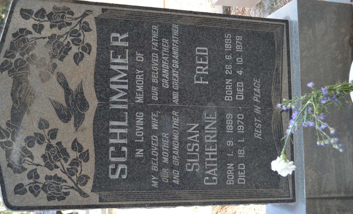 SCHLIMMER Fred 1895-1979 &amp; Susan Catherine 1899-1970
