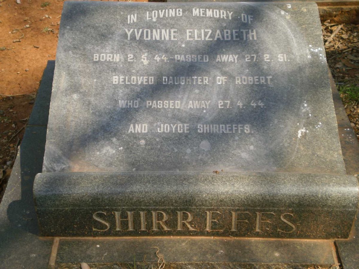 SHIRREFFS Yvonne Elizabeth 1944-1951