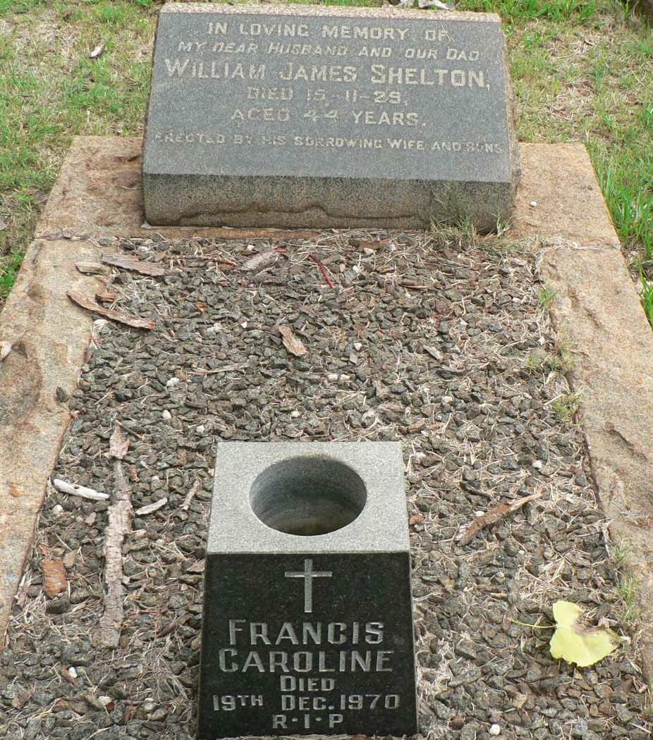 SHELTON William James -1929 &amp; Francis Caroline 1970