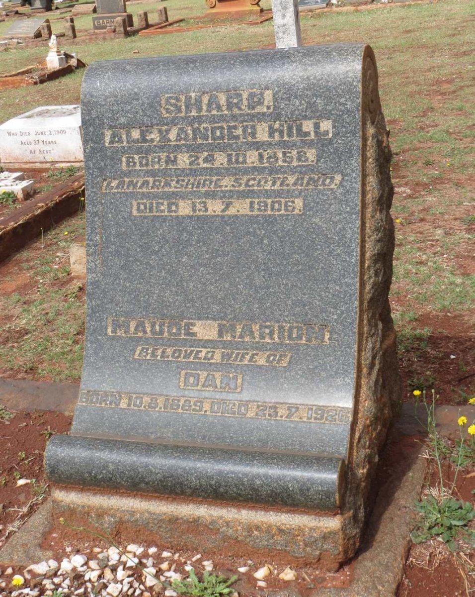 SHARP Alexander Hill 1858-1906 :: SHARP Maude Marion 1889-1926