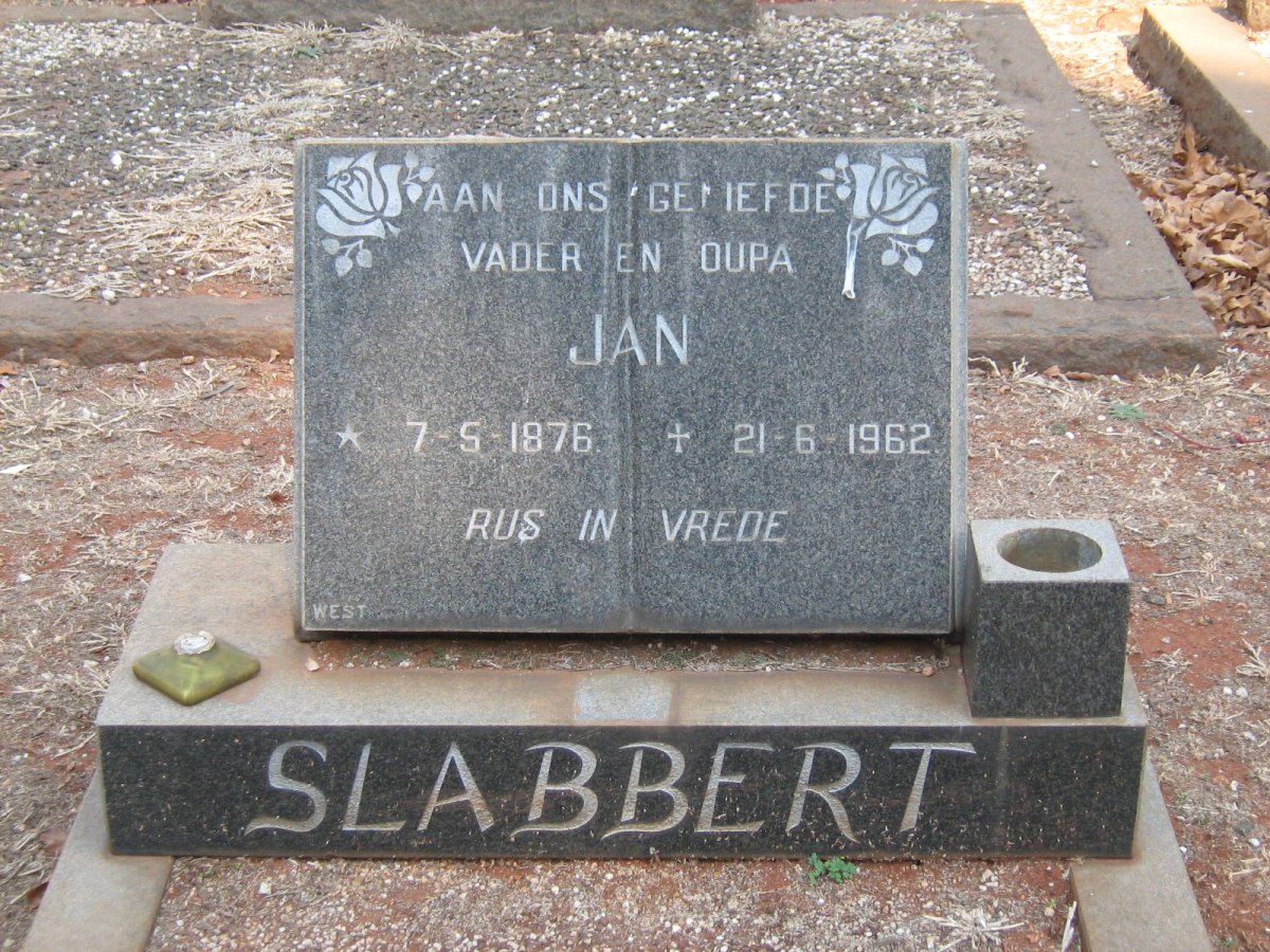 SLABBERT Jan 1876-1962