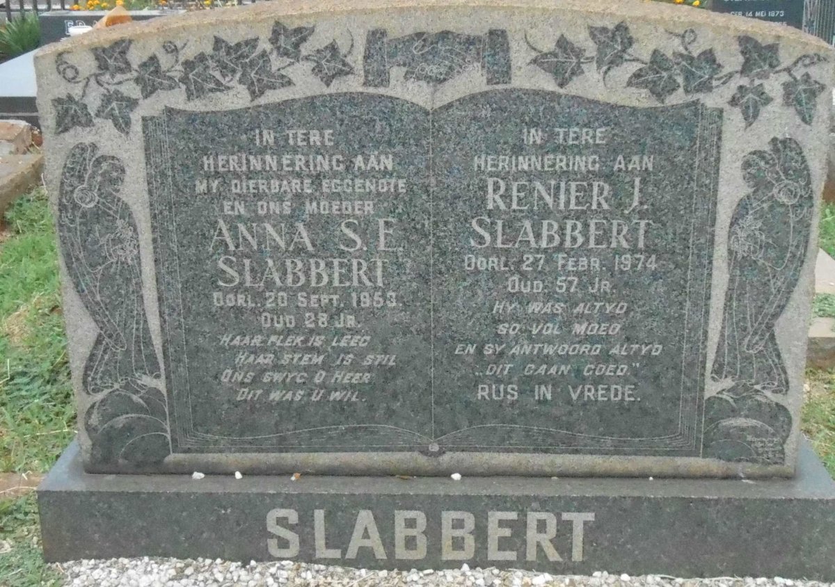 SLABBERT Renier J. -1974 &amp; Anna S.E. -1953