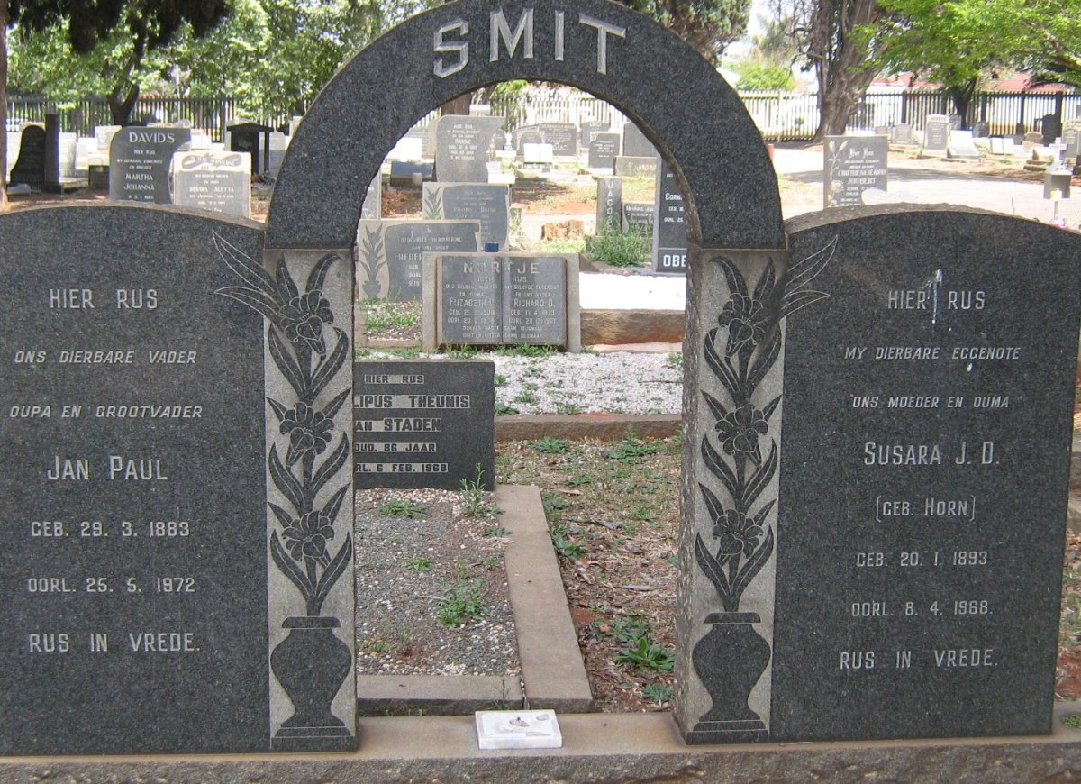 SMIT Jan Paul 1883-1972 &amp; Susara J.D. HORN 1893-1968