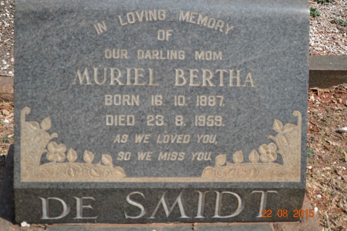 SMIDT Muriel Bertha, de 1887-1959