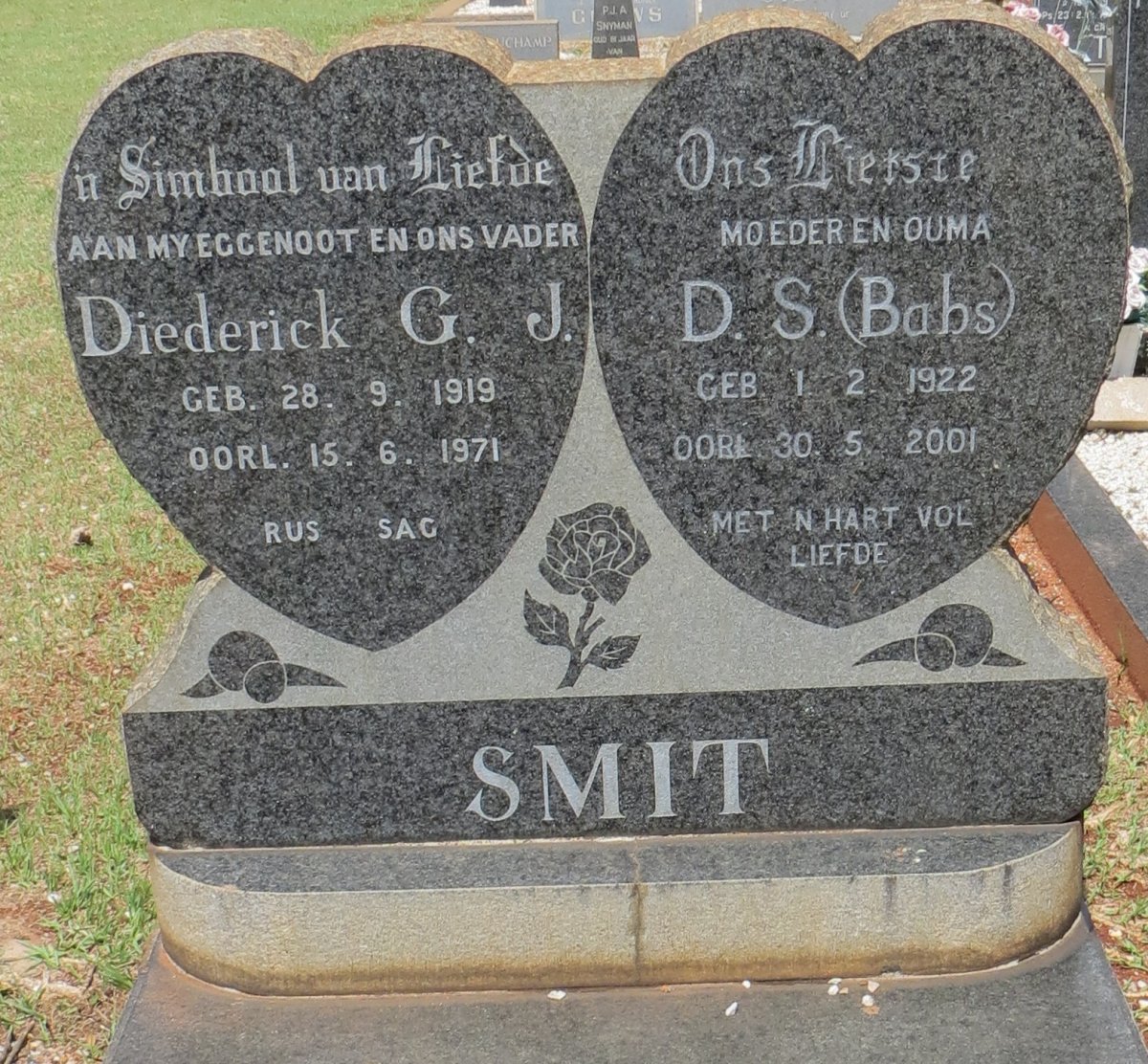 SMIT Diederick G.J. 1919-1971 &amp; D.S. 1922-2001