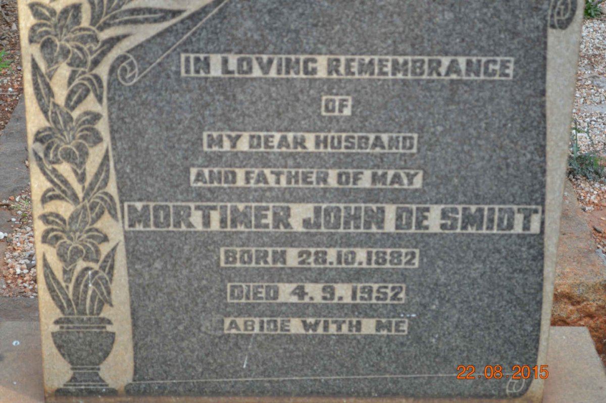 SMIDT Mortimer John, de 1882-1952