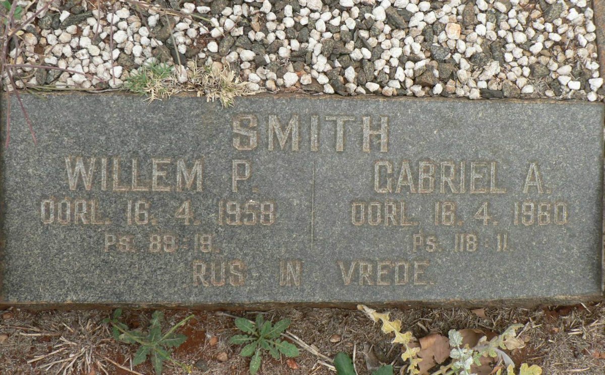 SMITH Willem P. -1958 &amp; Gabriel A. -1960