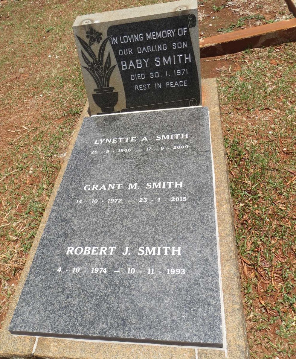 SMITH Lynette A. 1946-2009 :: SMITH Baby -1971 :: SMITH Grant M. 1972-2014 :: SMITH Robert J. 1974-1993