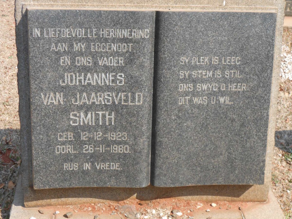 SMITH Johannes van Jaarsveld 1923-1960