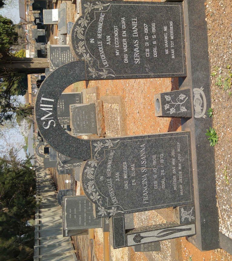 SMIT Servaas Daniel 1907-1966 &amp; Francina Susanna 1908-1973