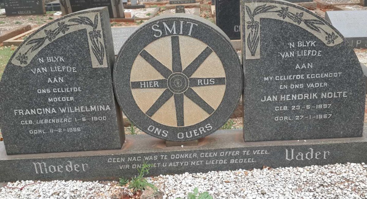 SMIT Jan Hendrik Nolte 1897-1957 &amp; Francina Wilhelmina LIEBENBERG 1900-1986