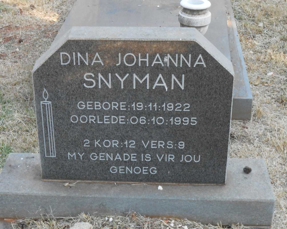 SNYMAN Dina Johanna 1922-1995