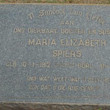 SPIERS Maria Elizabeth 1912-1949