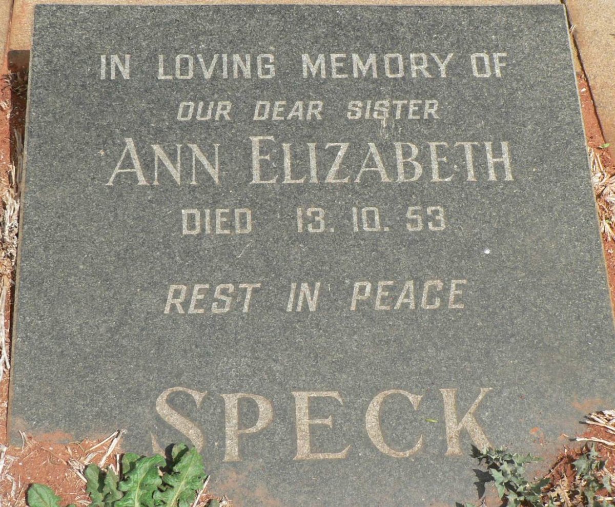 SPECK Ann Elizabeth -1953
