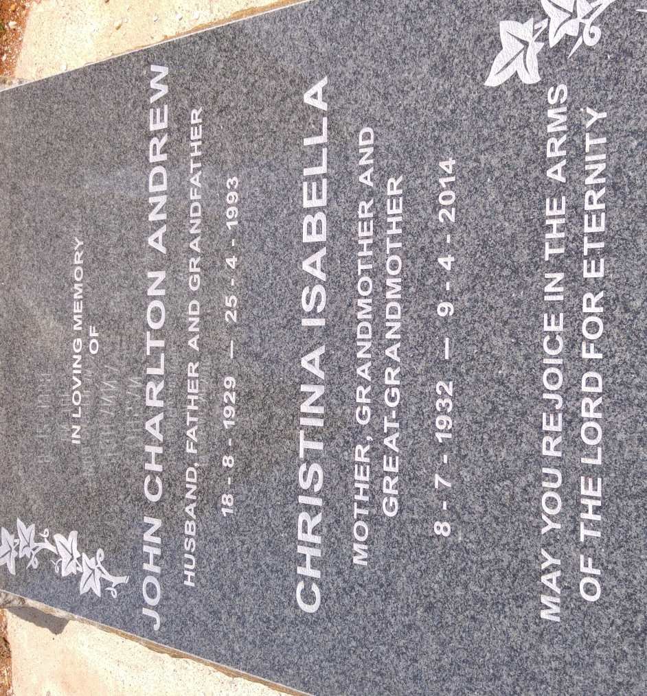 SPARKE John Charlton Andrew 1929-1993 &amp; Christina Isabella 1932-2014