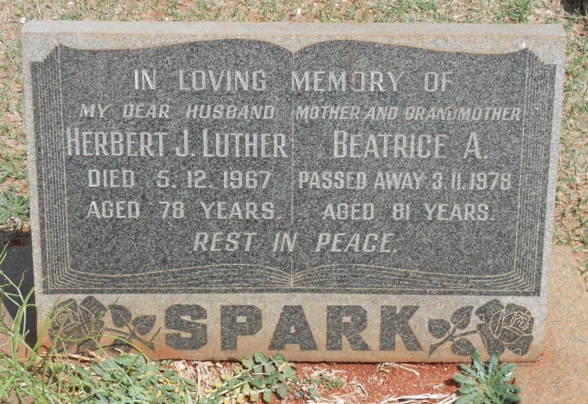 SPARK Herbert J. Luther -1967 &amp; Beatrice A. -1979