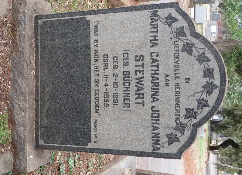 STEWART Martha Catharina Johanna nee BÜCHNER 1881-1955