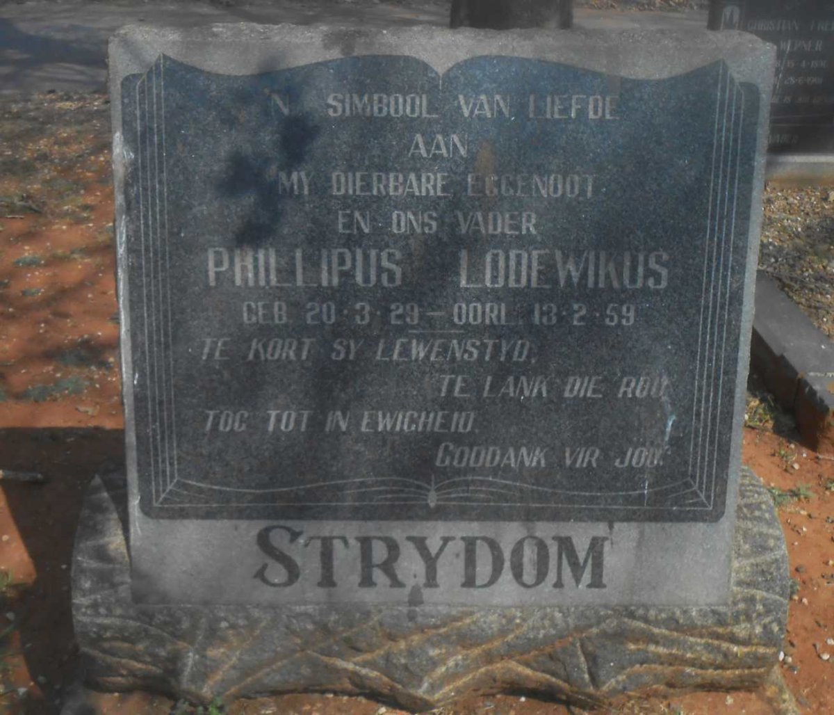 STRYDOM Phillipus Lodewikus 1929-1959
