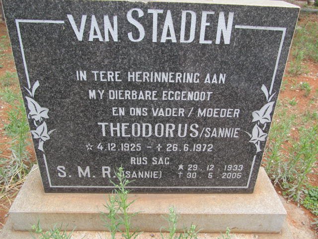 STADEN Theodorus, van 1925-1972 &amp; S.M.R. 1933-2005
