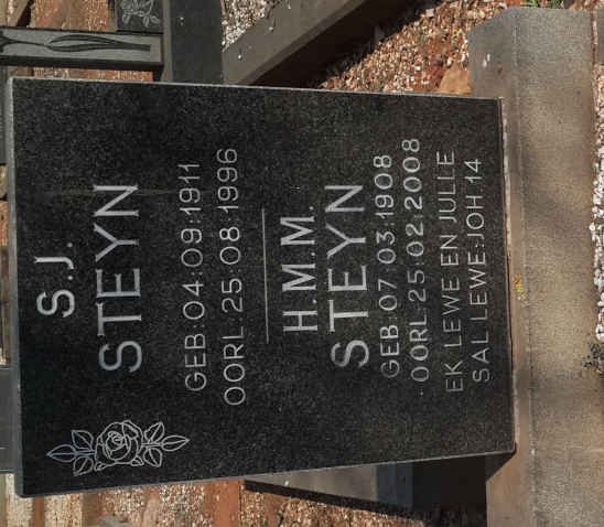 STEYN H.M.M. 1908-2008 :: STEYN S.J. 1911-1996