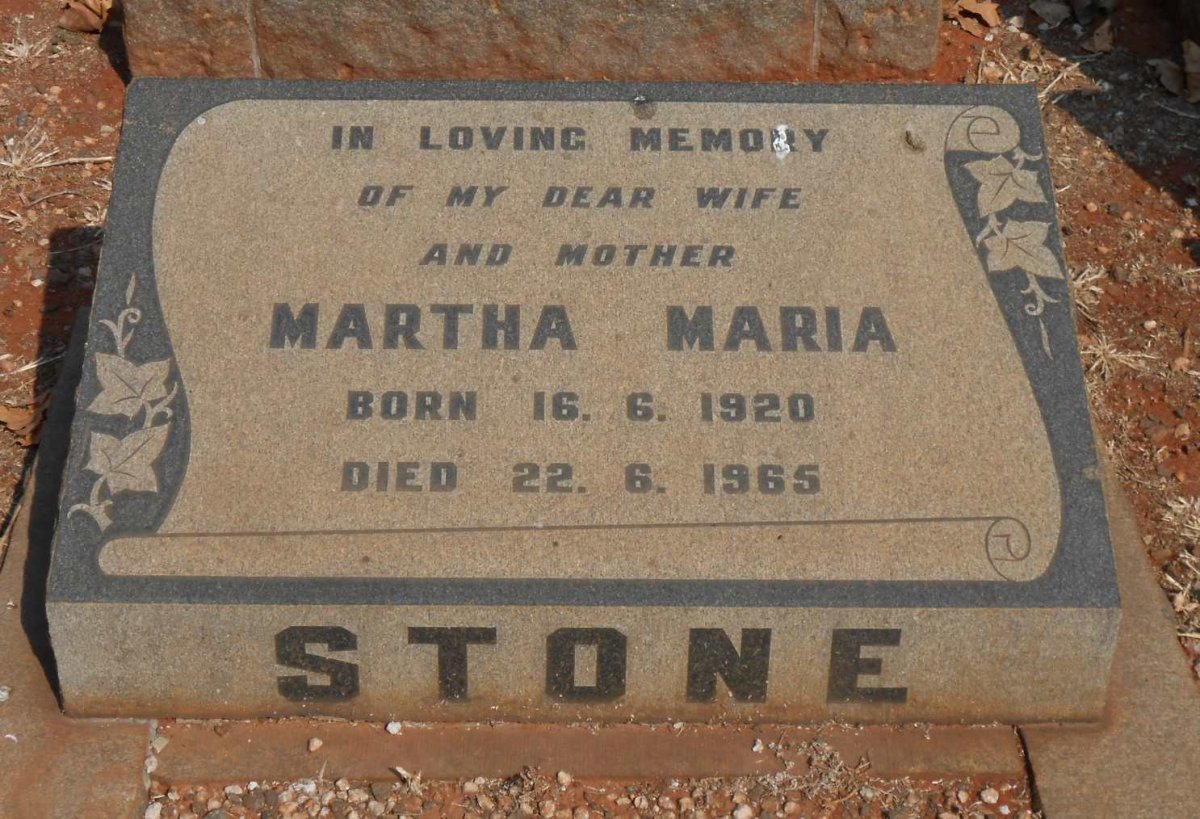 STONE Martha Maria 1920-1965