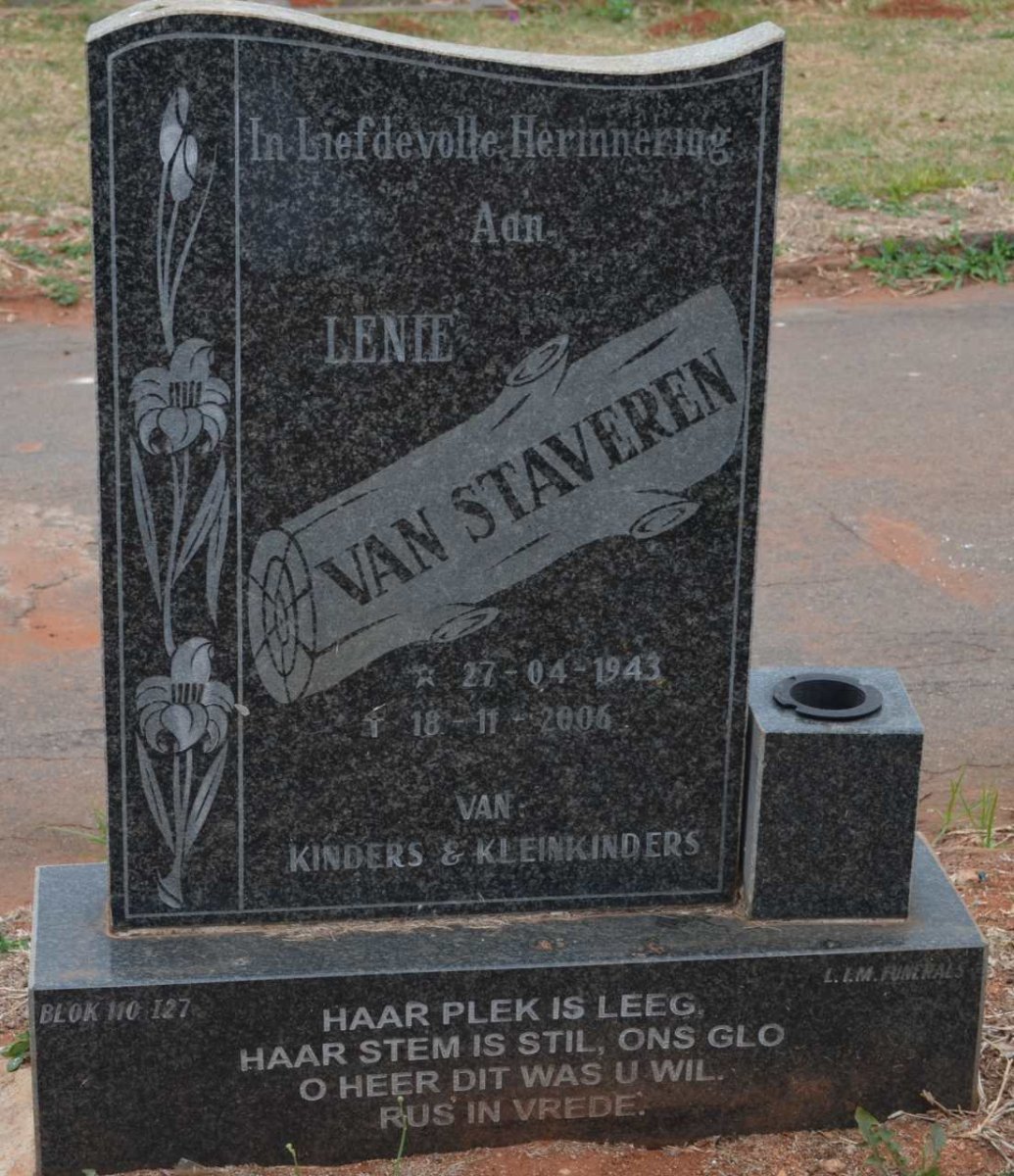 STAVEREN Lenie, van 1943-2006