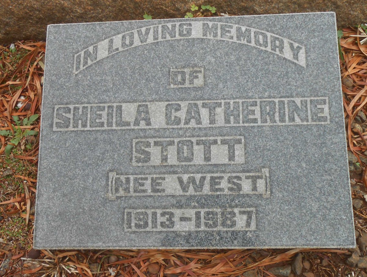 STOTT Sheila Catherine nee WEST 1913-1987