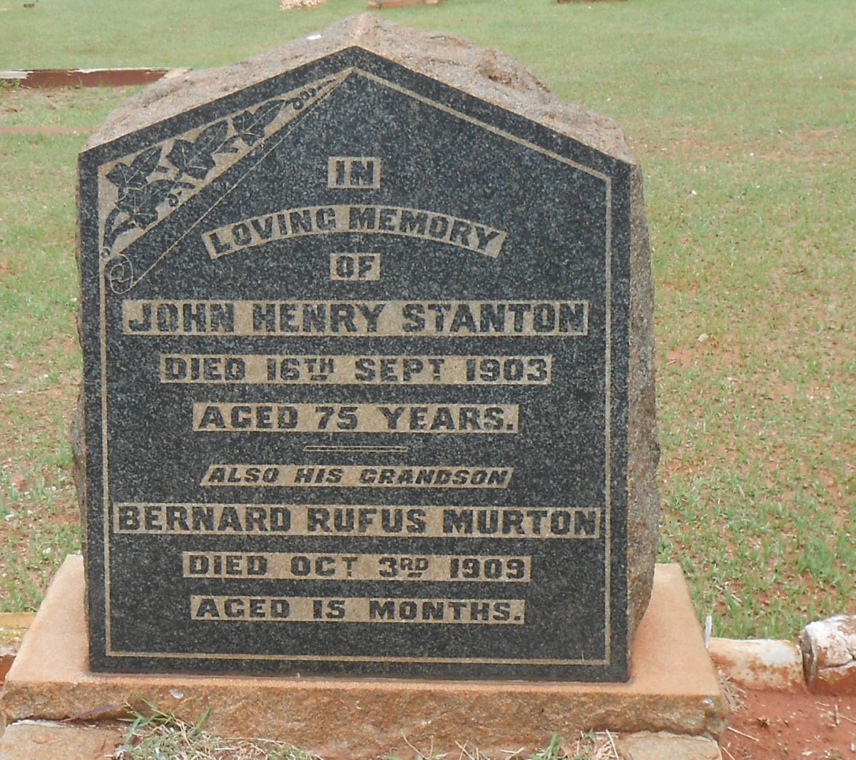 STANTON John Henry -1903 :: MURTON Bernard Rufus -1909