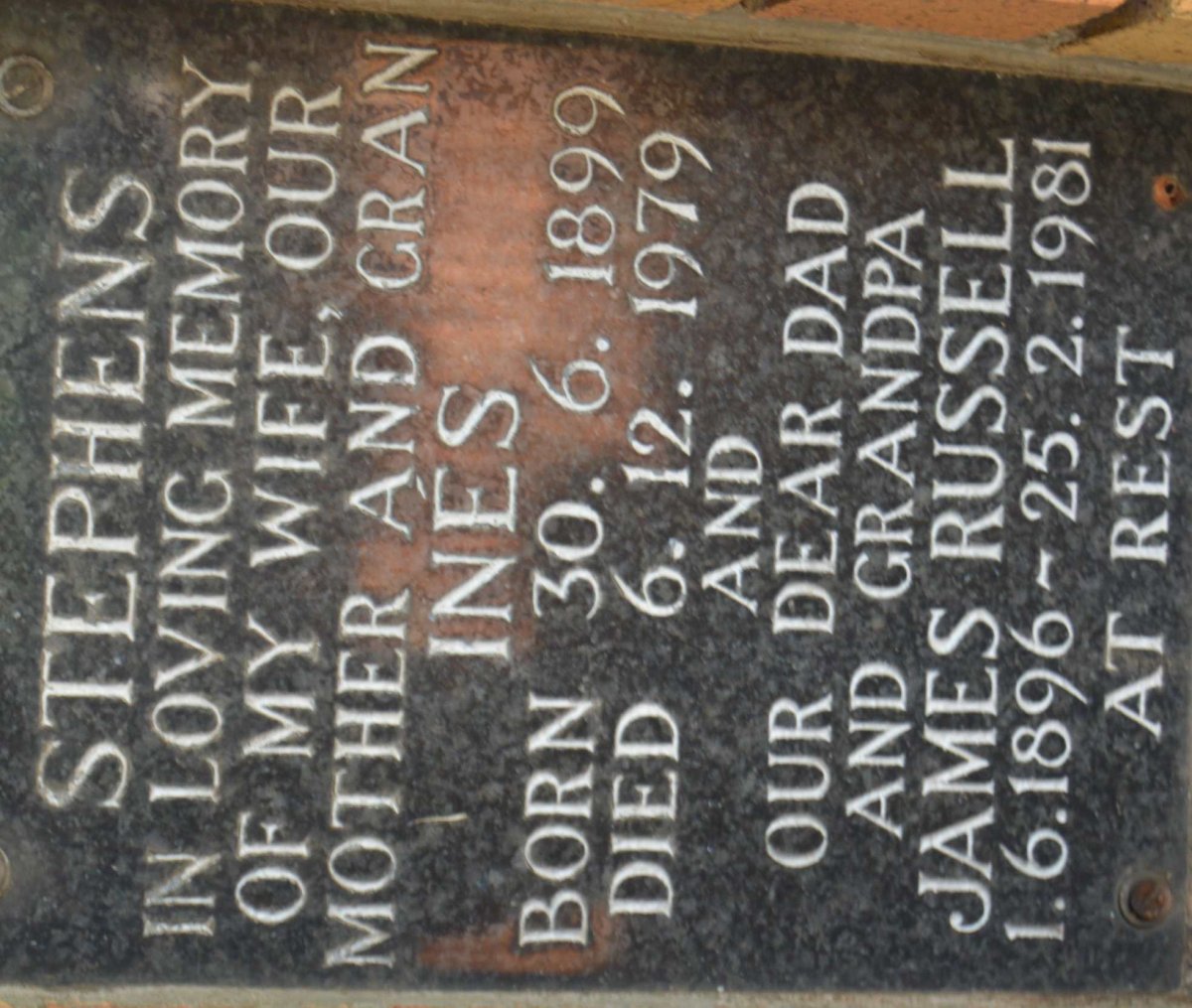 STEPHENS James Russel 1896-1981 &amp; Ines 1899-1979