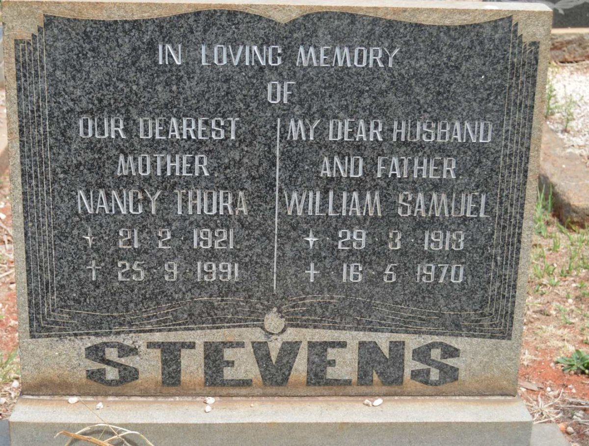 STEVENS William Samuel 1913-1970 &amp; Nancy Thora 1921-1991