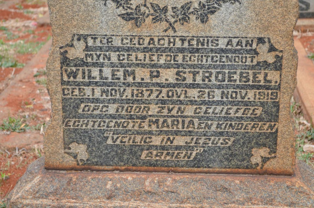 STROEBEL Willem P. 1877-1919