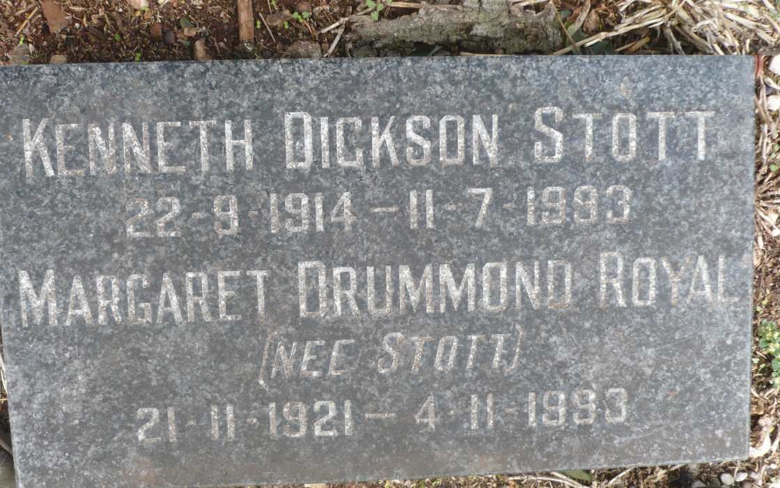 STOTT Kenneth Dickson 1914-1993 :: ROYAL Margaret Drummond nee STOTT 1921-1993