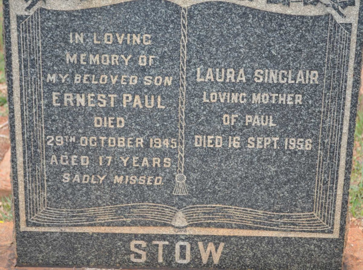 STOW Laura Sinclair -1956 :: STOW Ernest Paul -1945